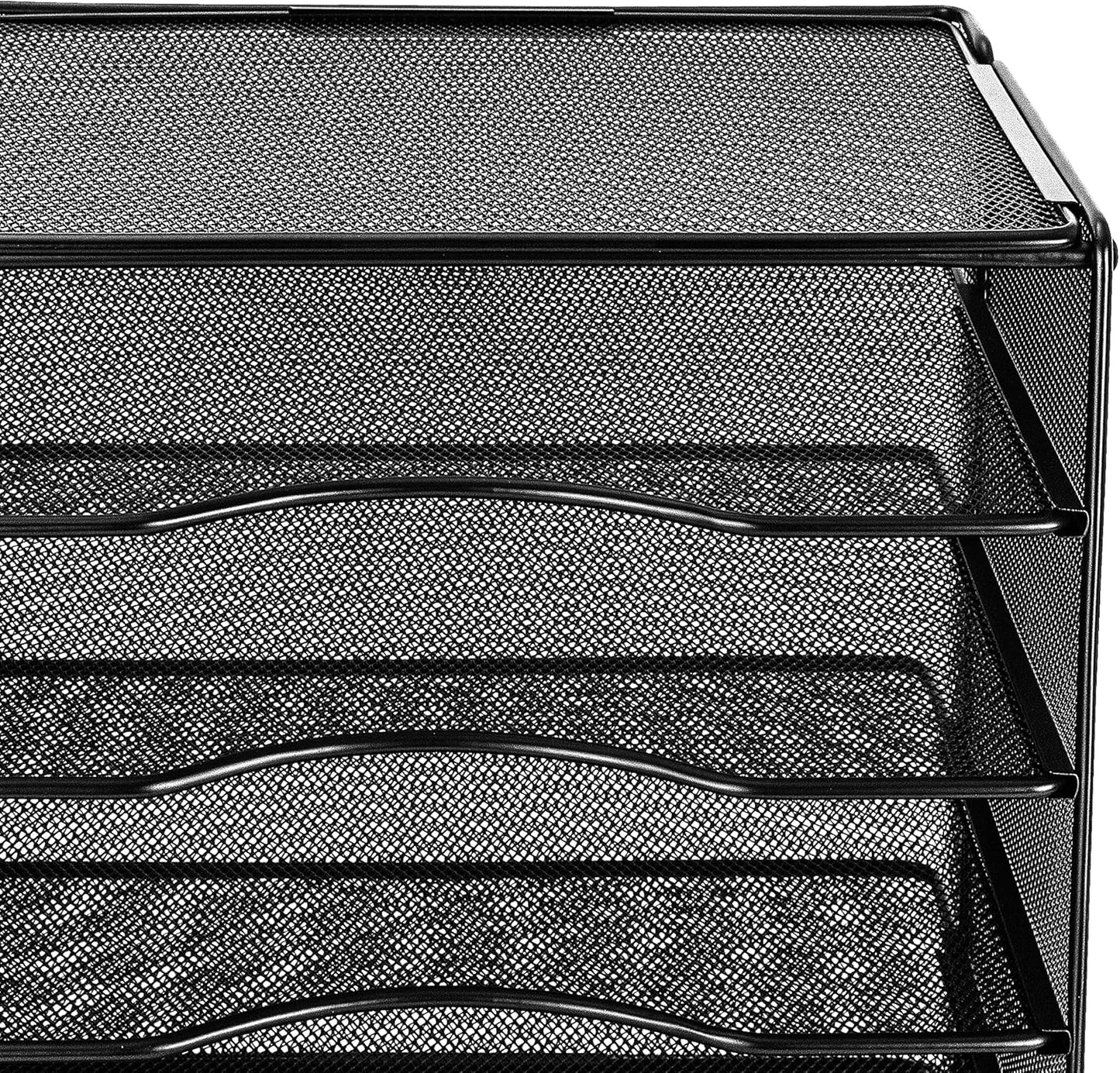 Amazon Basics 5 Slot Desk Rectangular Organizer Tray, Black, 13.6 x 9.5 x 12.8 inch