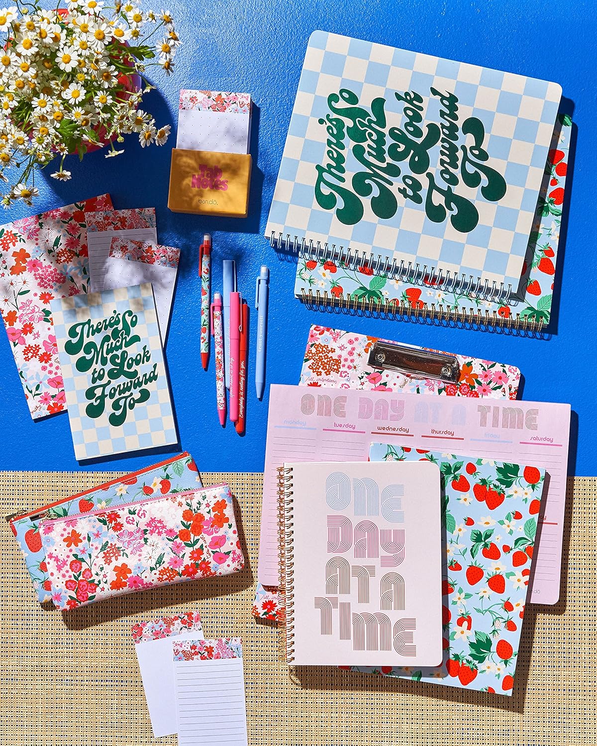 ban.do Rough Draft Large Spiral Notebook with Saying, 11" x 9" with Pockets and 160 College Ruled Pages, There's so Much to Look Forward to