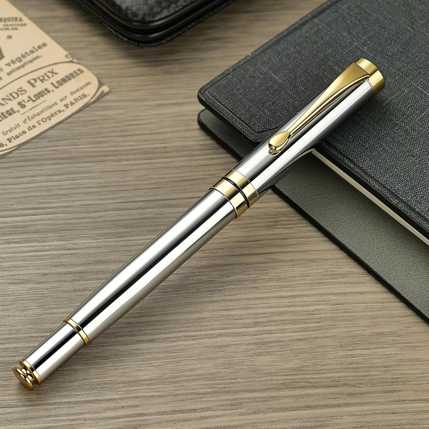 BEILUNER Ballpoint Pens (Silver Chrome and Gold Finish)